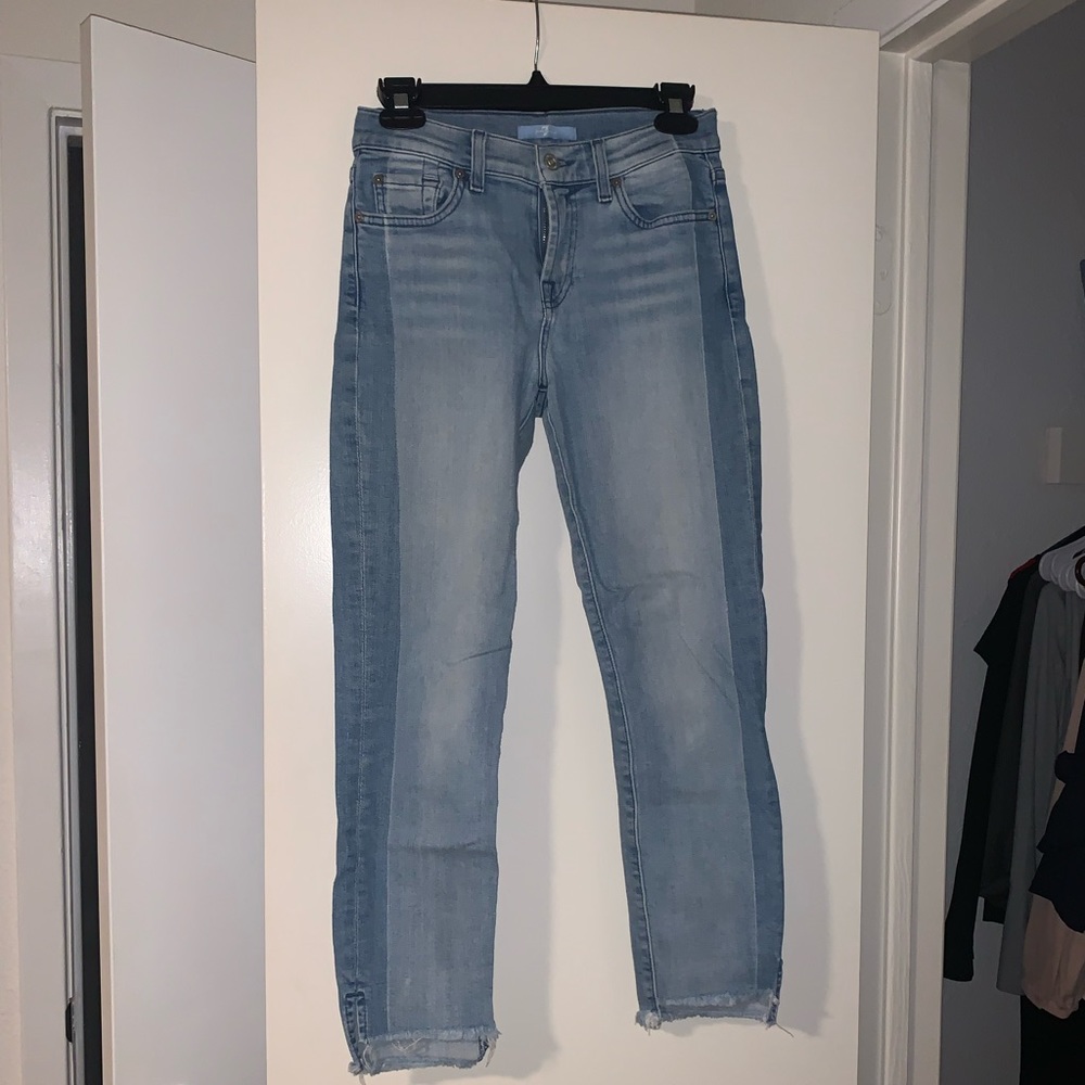 Two-Tone 7 For All ManKind Straight Leg Jeans